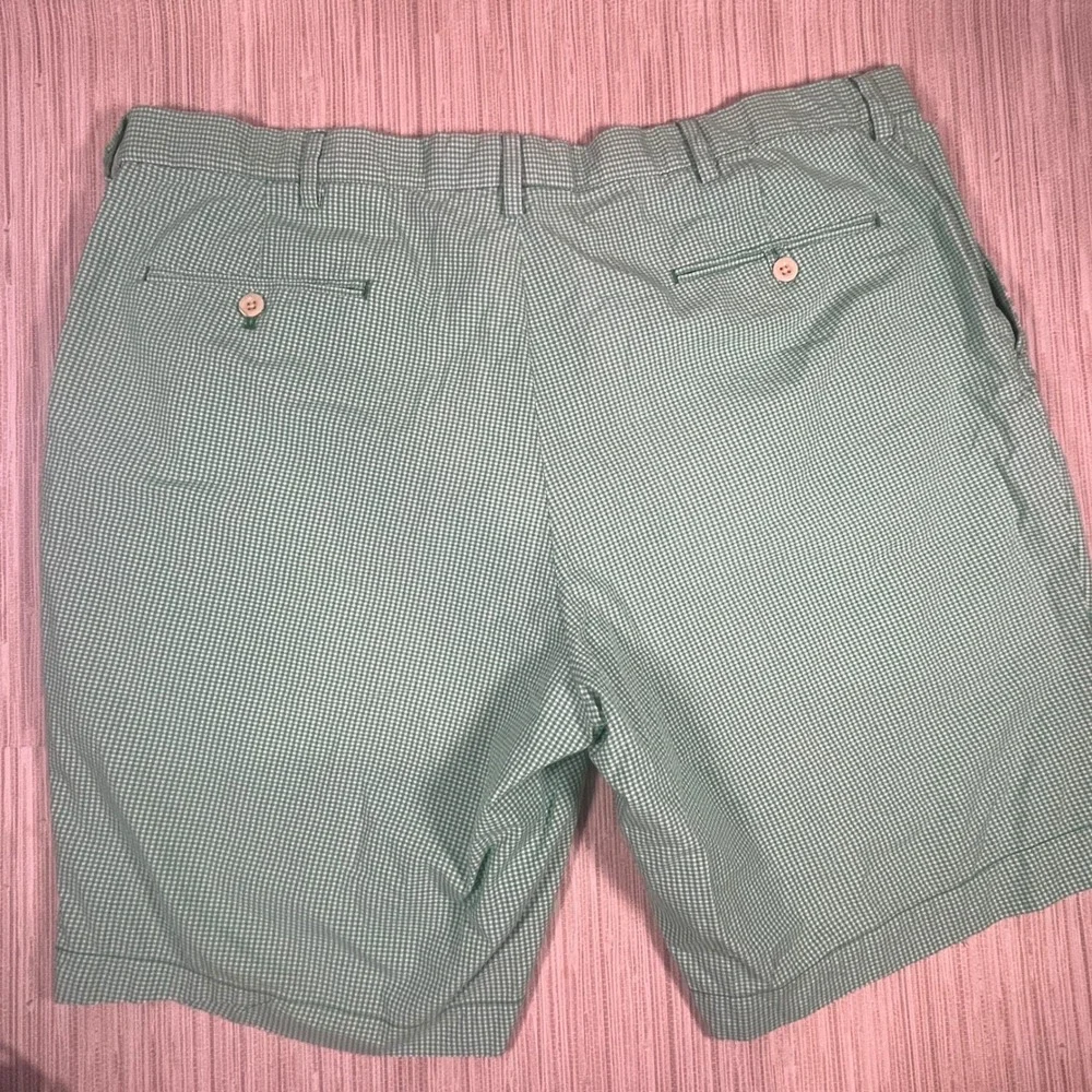 Polo Golf Ralph Lauren Mens‎ Gingham Check Golf Shorts Size 40 Green White